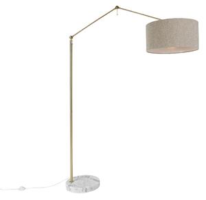 Stojacia lampa zlatá s tienidlom boucle taupe 50 cm nastaviteľná - Editor