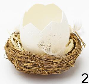 Hniezdo so škrupinkou biele alebo hnedé 7cm, cena za jeden kus čislo: 1
