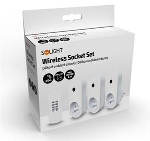 SOLIGHT Diaľkovo ovládané zásuvky set 3 zásuvky+1 ovládač DY09 2000W/8,7A