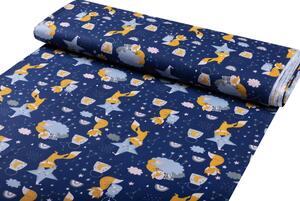 Biante Detské bavlnené posteľné obliečky do postieľky Sandra SA-281 Líšky na večernej oblohe Do postieľky 90x140 a 50x70 cm
