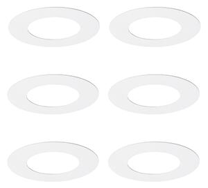 Sada 6 bielych dištančných krúžkov pre zapustené bodové svetlá 7,5 - 13 cm - Spacer