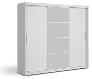 Šatníková skriňa so zrkadlom Marios 240x215x61 - biela