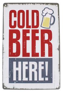 Tabuľa plechová Retro Cold Beer 20x30cm (Retro dekorácia plechová ceduľa)