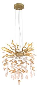 Luster 4x E14 zlatá, jantárová IP20 GLOBO lighting QUEENA 64138HG