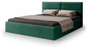Čalúnená manželská posteľ s úložným priestorom Conti Slim 140x200 - zelená