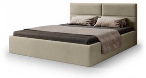 Čalúnená manželská posteľ s úložným priestorom Conti Slim 160x200 - tmavobéžová