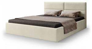 Čalúnená manželská posteľ s úložným priestorom Conti Slim 140x200 - béžová