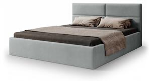 Čalúnená manželská posteľ s úložným priestorom Conti Slim 140x200 - svetlosivá