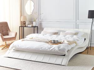 Moderná dizajnová posteľ Vichy 180 x 200 cm so zakrivením biela kožená