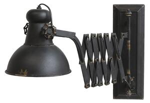 Čierna antik nástenná lampa s patinou Factory Lamp - Ø21*45-105 cm/ E14/ 60W - Chic Antique