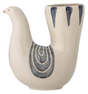 Krémová ručne maľovaná váza z kameniny (výška 19 cm) Trudy – Bloomingville