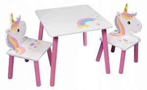 BHome Detský stôl so stoličkami Jednorožec