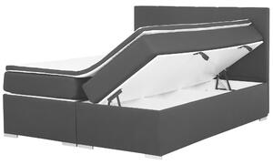 Moderná kontinentálna čalúnená posteľ čierna s pružným matracom 180 x 200 cm