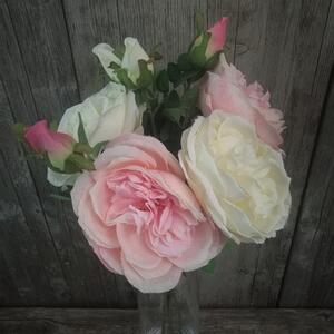 Ruža farebná, umelý kvet 65cm farba: biela
