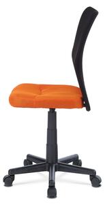 Kancelárska stolička, oranžová mesh, plastový kríž, sieťovina čierna