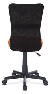 Kancelárska stolička, oranžová mesh, plastový kríž, sieťovina čierna