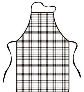 Kuchynská zástera CHECKS, bielo-čierna