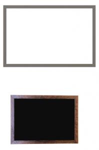 Toptabule.sk TBNMBR Biela tabuľa na magnetky v drevenom sivom ráme 60x40cm