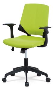 Kancelárska stolička, zelená látka, čierne plastové područky
