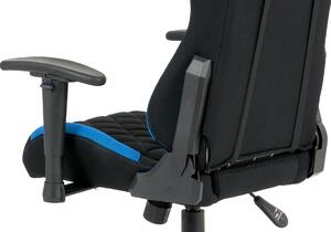 Kancelárska stolička, modrá látka, hojdací mech, kríž plast
