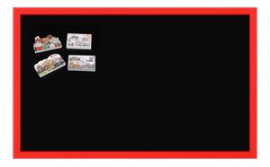 Toptabule.sk TBNMRB Čierna tabuľa na magnetky v drevenom červenom ráme 90x60cm