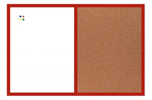 Toptabule.sk KMTDRCER Kombinovaná tabuľa v červenom drevenom ráme 60x40cm