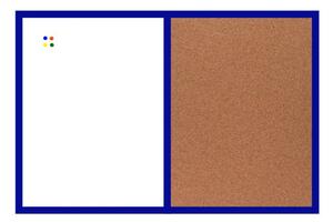 Toptabule.sk KMTDRMR Kombinovaná tabuľa v modrom drevenom ráme 60x40cm