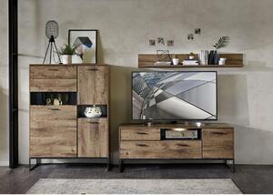 TV DIEL, grafitová, farby duba, 156/62/48 cm Livetastic - Obývacie zostavy, Online Only