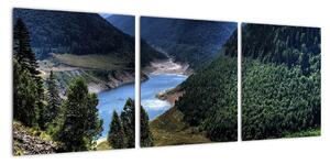 Obraz rieky medzi horami (Obraz 90x30cm)