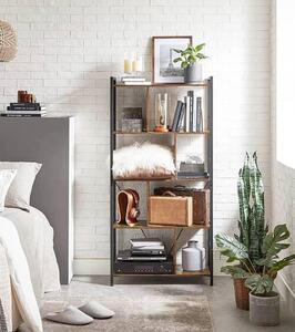 REGÁL, čierna, hnedá, uhlíková oceľ, 74/150/30 cm Boxxx - Online Only obývacie izby, Online Only