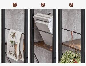 REGÁL, čierna, hnedá, uhlíková oceľ, 74/150/30 cm Boxxx - Online Only obývacie izby, Online Only