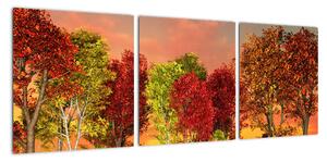 Obraz prírody - farebné stromy (Obraz 90x30cm)