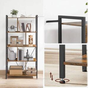 REGÁL, čierna, hnedá, uhlíková oceľ, 74/150/30 cm Boxxx - Online Only obývacie izby, Online Only