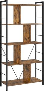 REGÁL, hnedá, čierna, uhlíková oceľ, 74/150/30 cm Boxxx - Online Only obývacie izby, Online Only