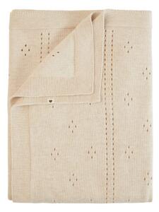 BIBS pletená dierkovaná deka z BIO bavlny vanilla