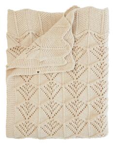 BIBS pletená vlnkovaná deka z BIO bavlny ivory
