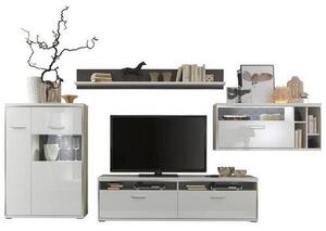 OBÝVACIA STENA, strieborná, biela, sivá Livetastic - Obývacie steny, Online Only