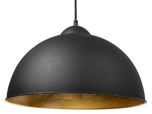 Závesná lampa matná čierna polkruhové tienidlo na 1 žiarovku industriálne moderné svietidlo