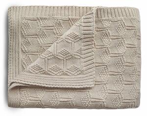 Mushie pletená detská deka z organickej bavlny vzorkovana-beige