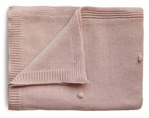 Mushie pletená detská deka z organickej bavlny bodkovana-blush