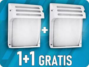 V-TAC Nástenná lampa, E27, IP44, biela, 1+1 zadarmo!