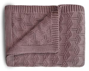 Mushie pletená detská deka z organickej bavlny vzorkovana-desert-rose