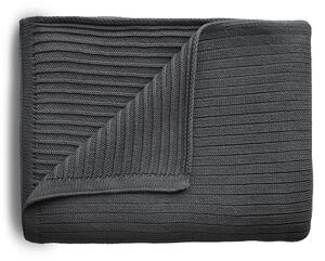 Mushie pletená detská deka z organickej bavlny pasikova-dark-gray