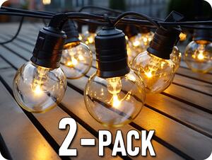 V-TAC Solárna reťaz s diaľkovým ovládaním 10x0,5W, 10x30LM, 12m, 3,7V, 1200mAh, IP44, 3000K/2-PACK!