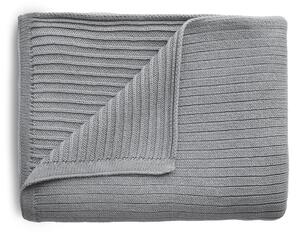 Mushie pletená detská deka z organickej bavlny pasikova-gray