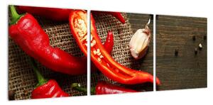 Obraz - chilli papriky (Obraz 90x30cm)