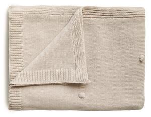 Mushie pletená detská deka z organickej bavlny bodkovana-off-white