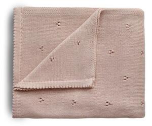 Mushie pletená detská deka z organickej bavlny dierkovana-blush