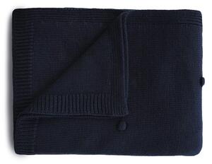 Mushie pletená detská deka z organickej bavlny bodkovana-dark-navy