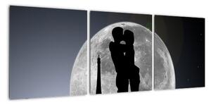 Silueta zamilovaného páru - moderný obraz (Obraz 90x30cm)